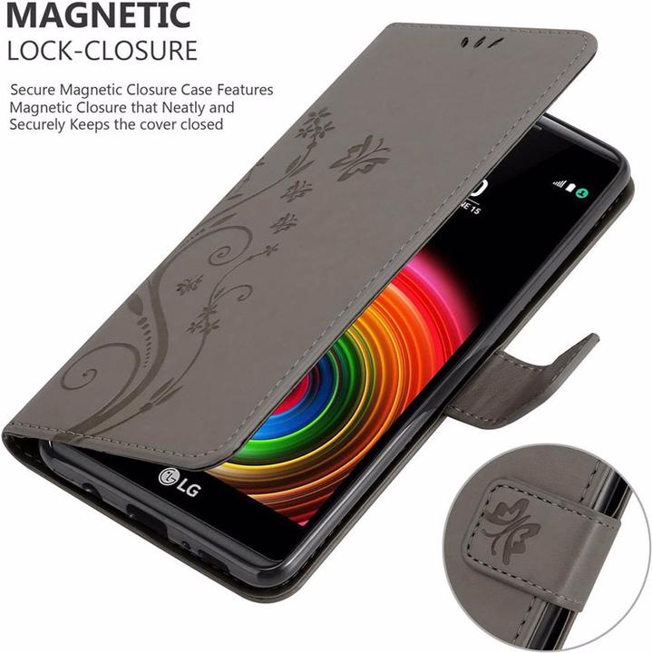 Actual product image Cadorabo Flower Book Cover (LG X Power)
