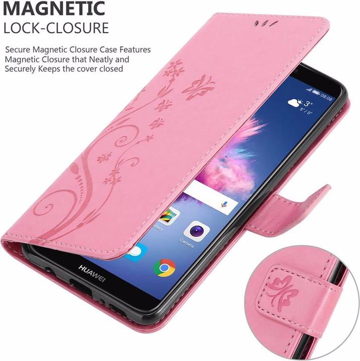 Image du produit Cadorabo Couverture du livre de fleurs (Huawei Enjoy 7S, Huawei P Smart (2018))