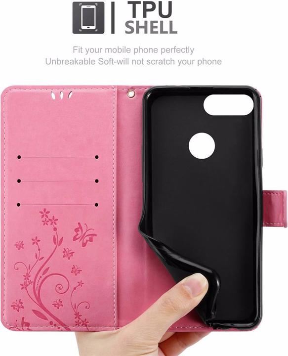 Image du produit Cadorabo Couverture du livre de fleurs (Huawei Enjoy 7S, Huawei P Smart (2018))