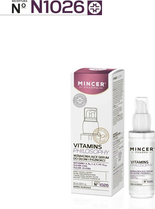 Immagine prodotto Mincer Pharma Vitamine Philosophy Siero rinforzante per mani e unghie n.1026 30Ml (30 ml)