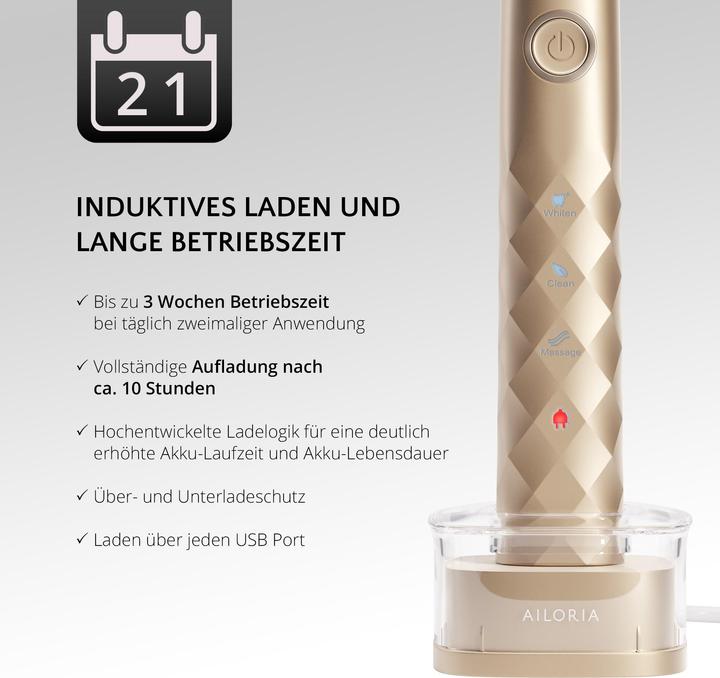 Productafbeelding Ailoria Shine Bright Gold Sonic Tandenborstel (Sonische tandenborstel)