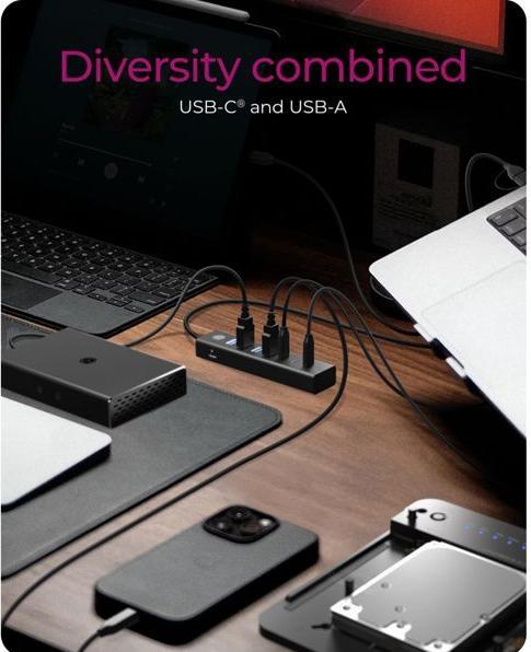 Actual product image Icy Box IB-HUB1737-C3 (USB-C, 7 Ports)