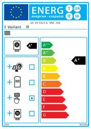 Energie-Label Vaillant Paket 1.741 ecoTEC plus VC 25 CS/1-5, VRC 720