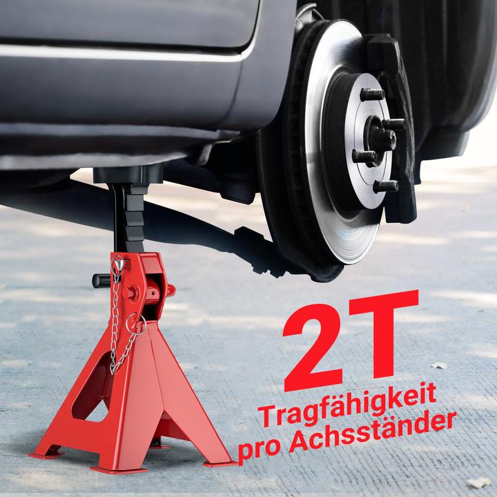Produktbild Wiltec 2x Unterstellbock höhenverstellbar 28-42,5cm Stützbocke je 2t Arbeitsbock