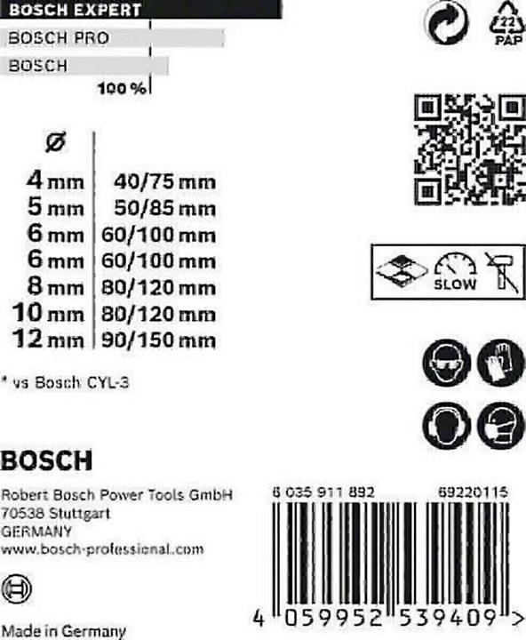 Actual product image Bosch Professional Zubehör EXPERT MultiConstruction CYL-9 drill bit set 4/5/6/8/10/12 mm, 7 pcs. (4 - 12)