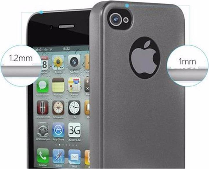 Actual product image Cadorabo TPU Matt Metallic Cover (Apple iPhone 4, G4s)