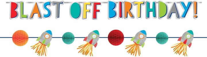 Image du produit Amscan Kit Blast Off Bannière d'anniversaire