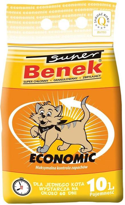 Super Benek Kraikas pour chats Economic Natural 10 l (Agglomérant, Absorption rapide)