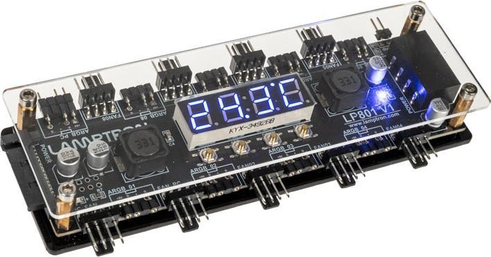 Immagine prodotto Lamptron Controllore per ventole LP801 con display (9 Ventilatore)