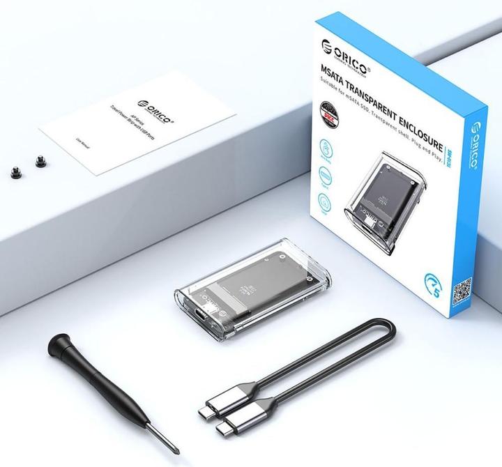 Produktbild Orico Other Computer Accessory TC10-MS MSATA USB-C 3.2 5Gb/s Disk Cartridge - Transparent (M.2 2242)