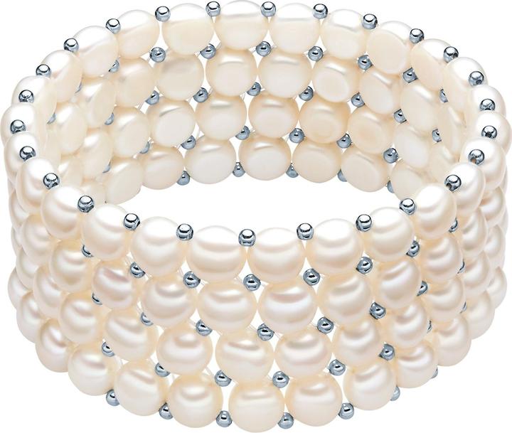 Valero Pearls Damen Sterling Silber Süsswasser-Zuchtperle silber 18,0 cm - 3118 (18 cm, Sterling Silber)