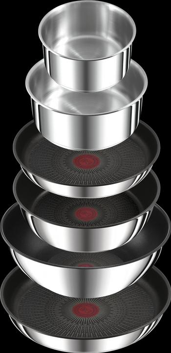 Produktbild Tefal Ingenio Preference On 13-teiliges Set (24 cm, Wok Pfanne, Pfannenset + Topfset, Kochtopf, Bratpfanne, Stielkasserolle, Edelstahl)