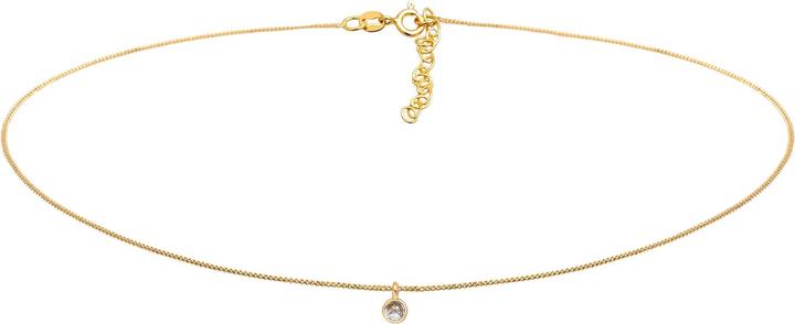 Elli Choker, Edelsteinkette (Quarz, 925er Sterling Silber, 36 cm)