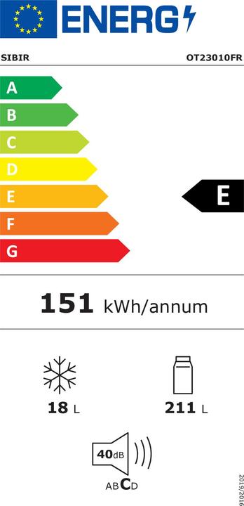 Energie-Label Sibir OT23010FR (229 l)