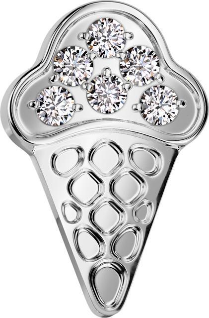 Immagine prodotto Star Piercing Dermal Anchor Eiswaffel silber Kristalle silber (Titanio)