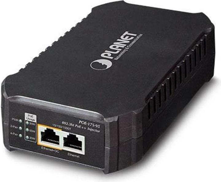 Image du produit Planet POE-175-95 - IEEE 802.3bt - 10/100/1000Base-T(X) - Cat6 - Noir - 100 - 240 V