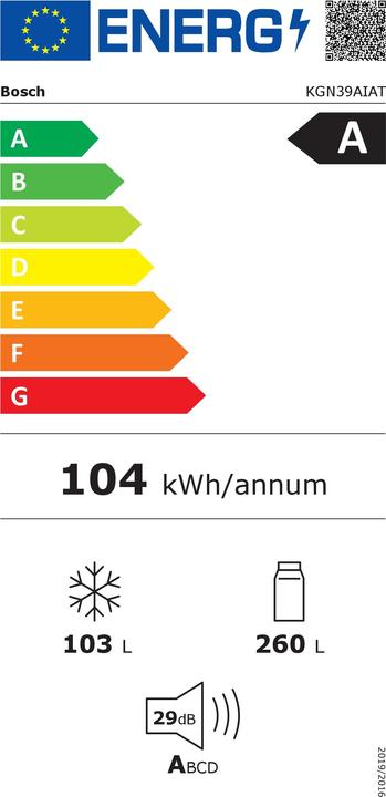 Energy Label Bosch Hausgeräte KGN39AIAT (363 l)