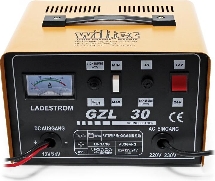 Image du produit Wiltec Chargeur de batterie 12V 24V 16A Chargeur GZL30 (24V, 30 A)