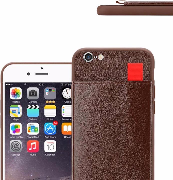 Produktbild Cadorabo TPU Kunstleder mit Kartenfach Cover (Apple iPhone 6 Plus)