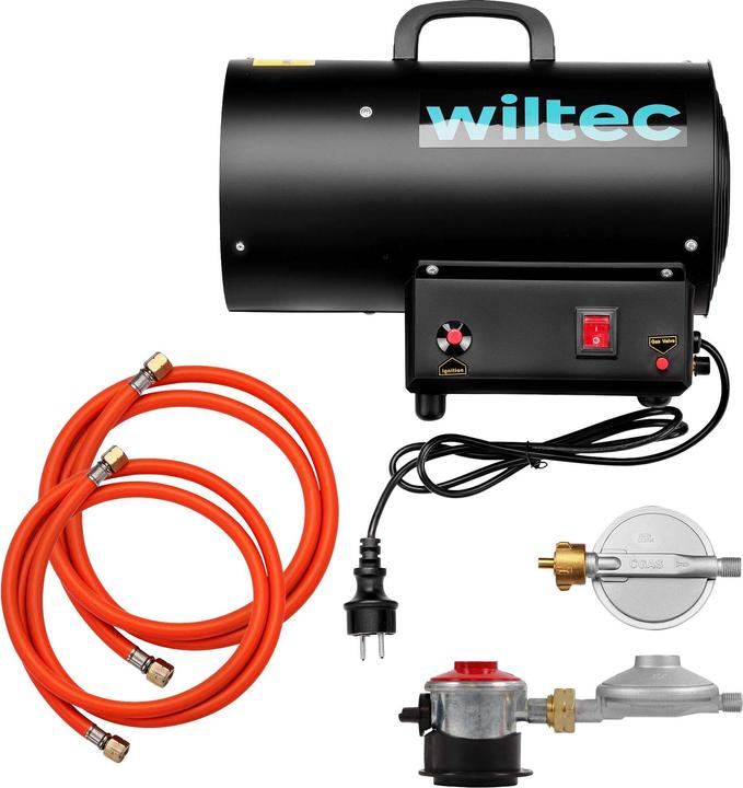 Produktbild Wiltec Gasheizgebläse 15kW Heizkanone 30W Gasdruckminderer Spanien 700mbar (15000 W)