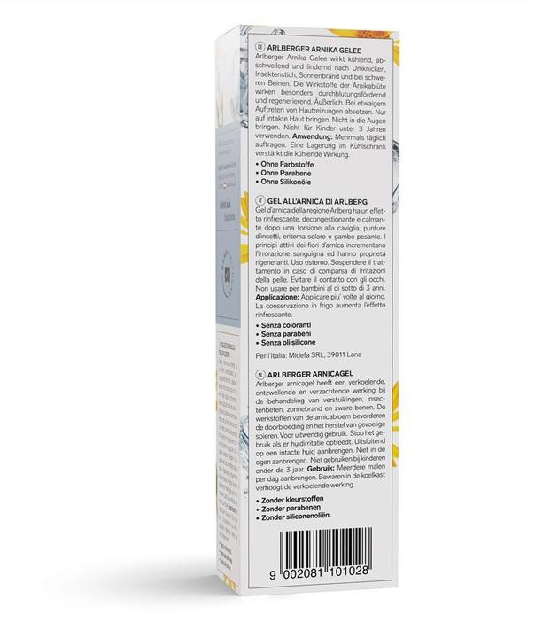 Valori nutrizionali e ingredienti Bano Arlberg Arnica Jelly Gel (Gel corpo, 60 ml)