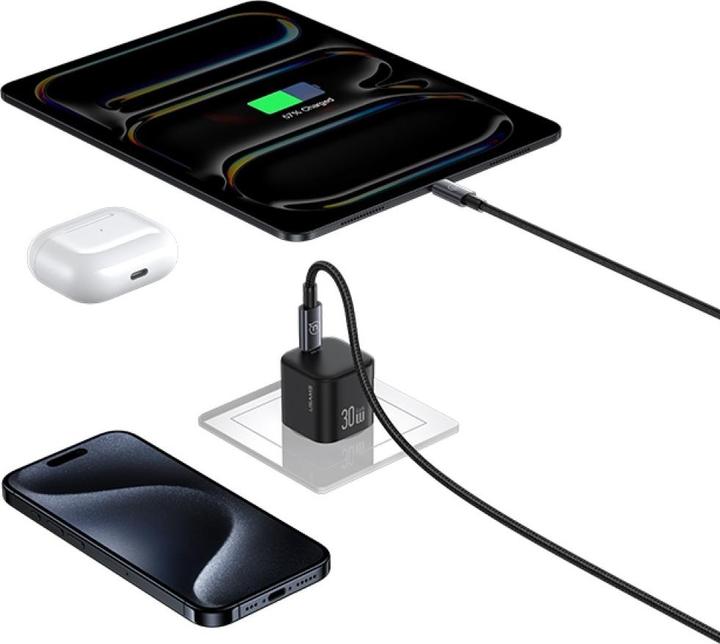Immagine prodotto Usams Wall Charger JO Series CC262 30W USB-C + 1m USB-C/USB-C White (30 W)