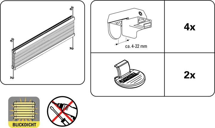 Produktbild Gardinia EASYFIX Plissee Ausbrenner-Stoff mit 2 Bedienschienen Dot (50 x 130 cm)