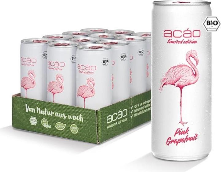 Actual product image Acáo Soft Drink Tray with Pink Grapefruit & Guarana Organic (24 x 25 cl)