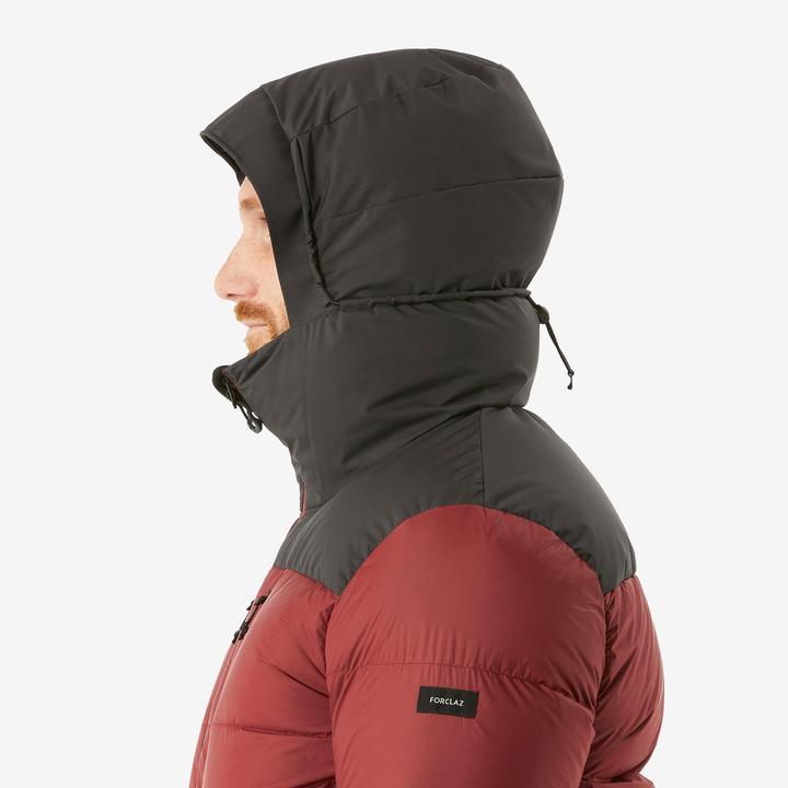 Actual product image Forclaz Men's down jacket with hood down to -20 °C trekking - MT900 red (XL)