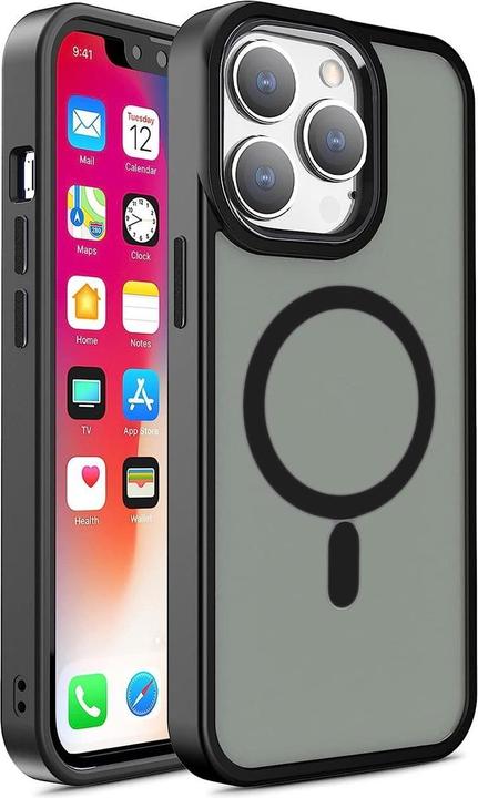 Produktbild Hurtel Magnetische, farbmatte Hülle für iPhone 15 Pro – Schwarz (Apple iPhone 15 Pro)
