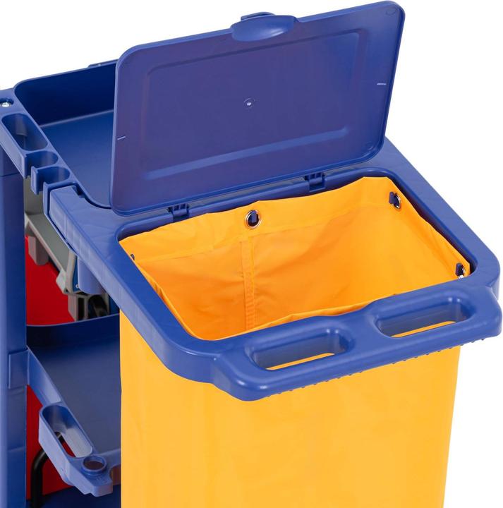 Produktbild Ulsonix Reinigungswagen Putzwagen mit Presse, 2 Eimern, 3 Ablagen, 65-l-Sack 200 kg (200 kg)