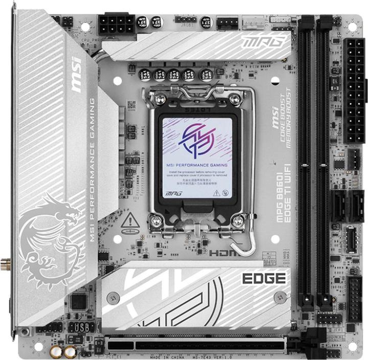Immagine prodotto MSI MPG B860I EDGE TI WIFI (B860,S1851,mITX,DDR5) (LGA 1851, Intel B860, Mini-ITX)