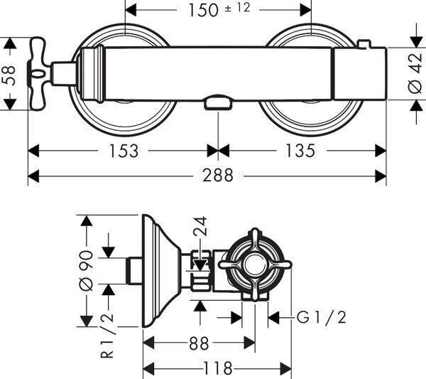 Produktbild Axor Montreux Brausenthermostat Aufputz, 1 Verbraucher