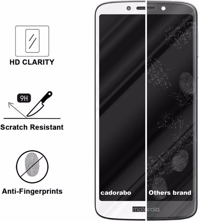 Actual product image Cadorabo Full screen display protection glass (1 Piece, Motorola Moto E5, Motorola Moto G6 Play)