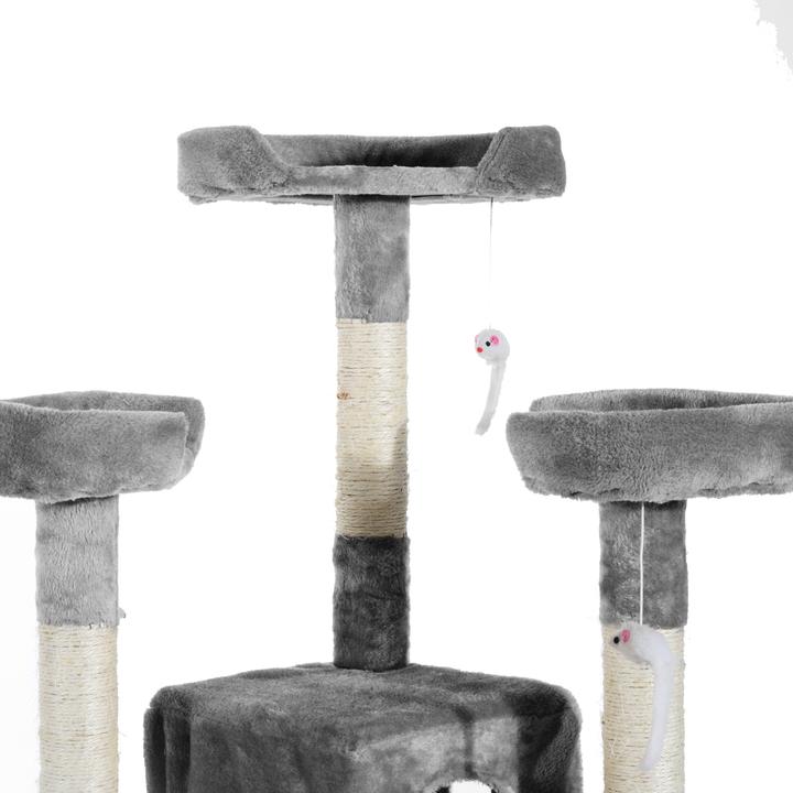 Produktbild PawHut Katzenbaum (170 cm, Beige grau)
