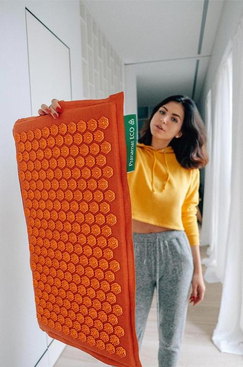 Produktbild Pranamat Eco Massage Set – Matte und Kissen dunkelorange