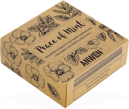 Anwen Peace of Mint shampoo in a cube for normal and oily skin Mint 75g + can (Festes Shampoo)