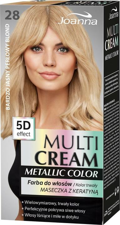 Joanna Multi Cream Metallic Color 5D Effect Hair Dye 28 Very Bright Pearlonde (28 Very Bright Pearlonde)