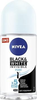 NIVEA Ball antiperspirant Invisible For Black & White Pure 50 ml (Stick, 50 ml)