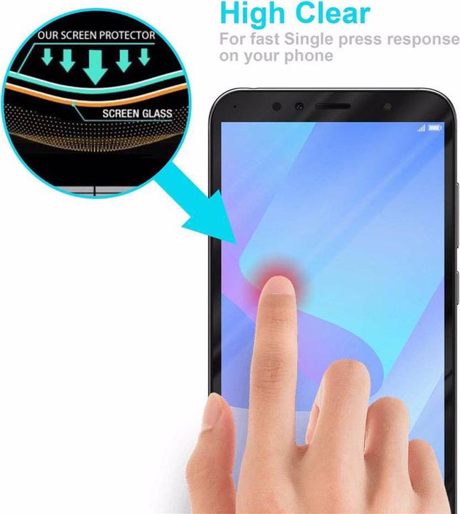 Actual product image Cadorabo Full screen display protection glass (1 Piece, Huawei Y6 Prime (2018))