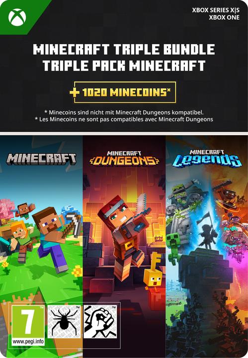Produktbild Microsoft Xbox Minecraft Triple Bundle Xbox Download Code (Xbox One S, Xbox Series X)