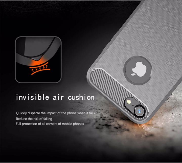 Immagine prodotto Cadorabo TPU Ultra sottile in acciaio inossidabile al carbonio Combi Cover (Apple iPhone 7)