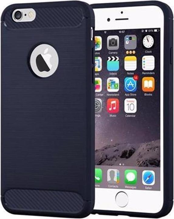 Immagine prodotto Cadorabo TPU Ultra sottile in acciaio inossidabile al carbonio Combi Cover (Apple iPhone 6 Plus, Apple iPhone 6s Plus)