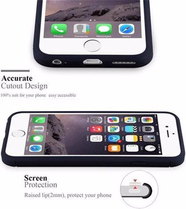 Immagine prodotto Cadorabo TPU Ultra sottile in acciaio inossidabile al carbonio Combi Cover (Apple iPhone 6 Plus, Apple iPhone 6s Plus)