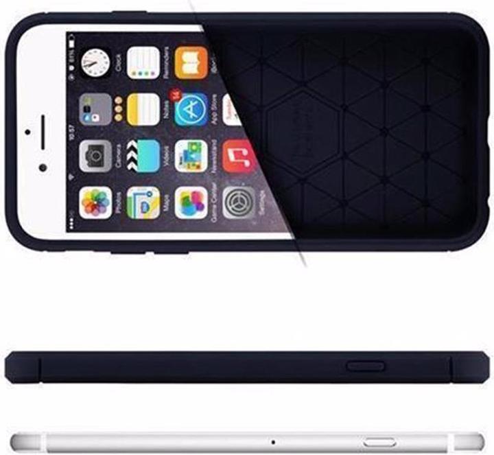 Immagine prodotto Cadorabo TPU Ultra sottile in acciaio inossidabile al carbonio Combi Cover (Apple iPhone 6 Plus, Apple iPhone 6s Plus)