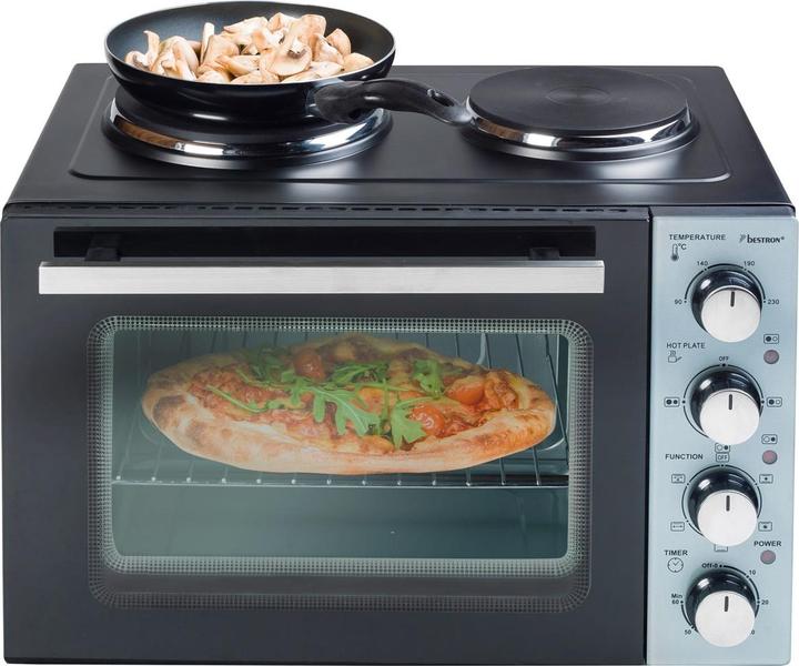 Produktbild Bestron Kleinküche (Grill - Backofen mit Doppelkochplatte) Inkl. Drehspiess und umluftfunktion