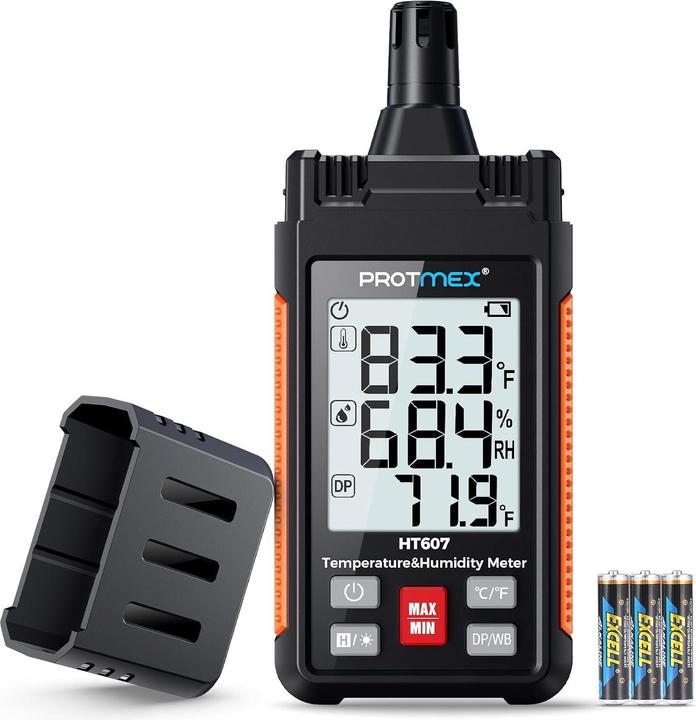 Protmex Temperatur-Feuchtigkeitsmessgerät mit LCD-Anzeige
