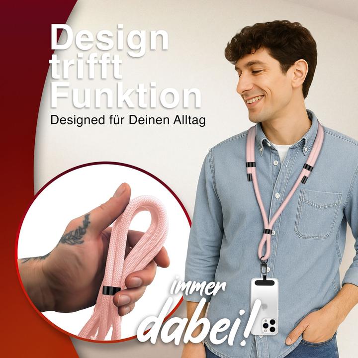 Image du produit Nalia HoldMe Lanyard Handykette - Universal Trageband für Smartphones - Verstellbar, Soft & Elastisch