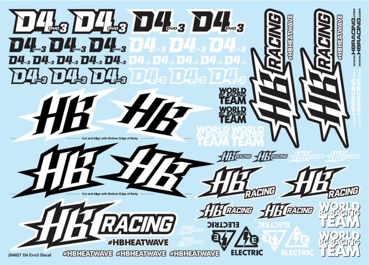 Produktbild HB Racing D4 Evo3 Sticker Sheet