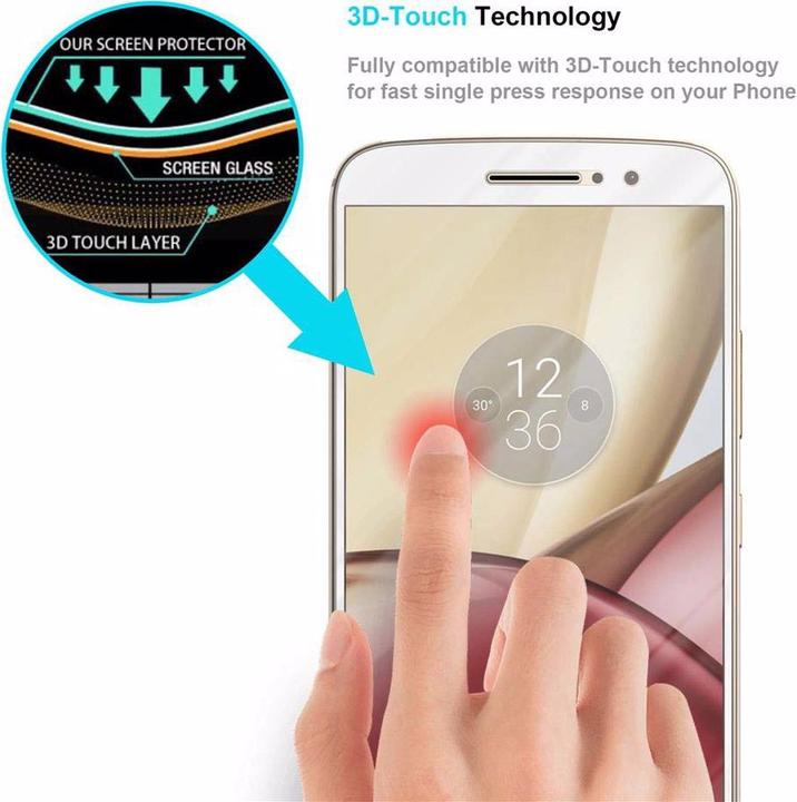 Actual product image Cadorabo Full screen display protection glass (1 Piece, Motorola Moto M)